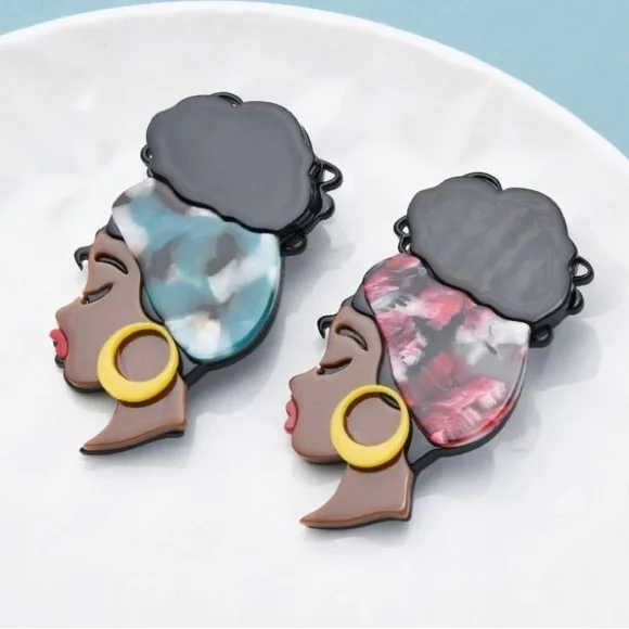 Africa Lady Brooches For Women Designer 2-color Casual Brooch - Picture 2 of 4